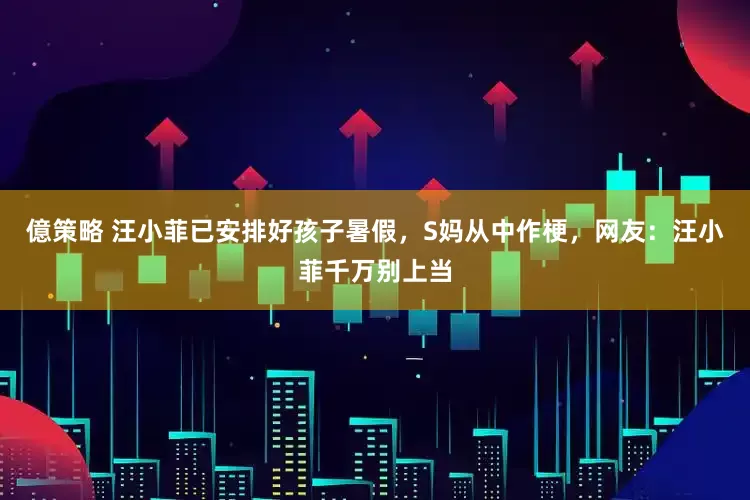 億策略 汪小菲已安排好孩子暑假，S妈从中作梗，网友：汪小菲千万别上当